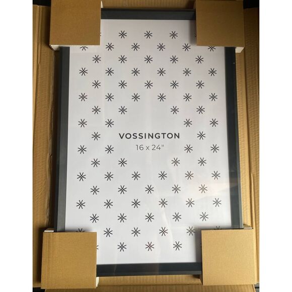 16x24 Black Picture Frame – Beveled Modern Design – Wall Mount Photo or Art Disp - Picture 8 of 10